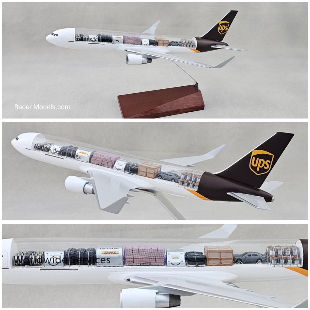 CLEARANCE - UPS Cargo - B767-300F - (1:144) - 180° Clear Top